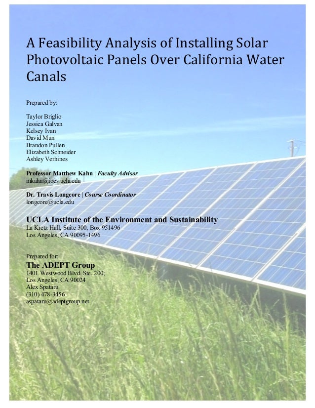 UCLA Solar Canal Feasibility Study