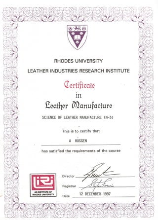 N3  Leather manufacture