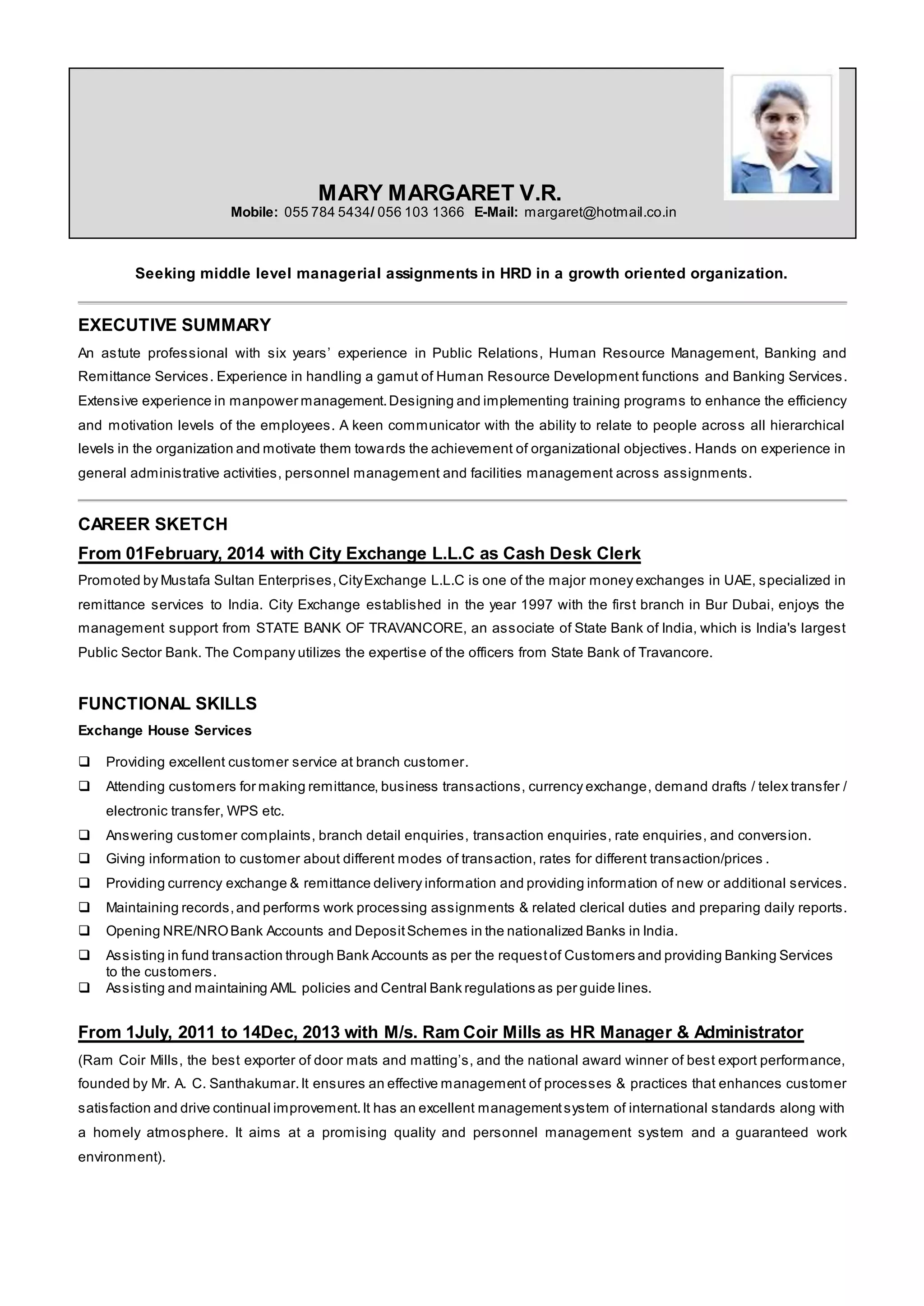 MARY MARGARET - RESUME | DOCX
