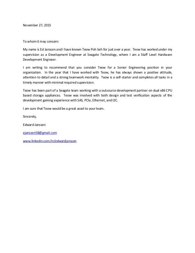 letter of recommendation teow poh seh letter of recommendation storage
