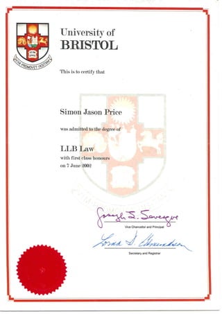 Law Degree Certificate