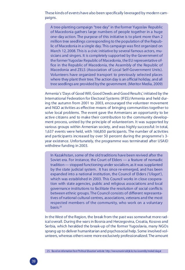 Understanding Volunteerism For Development In South Eastern Europe An