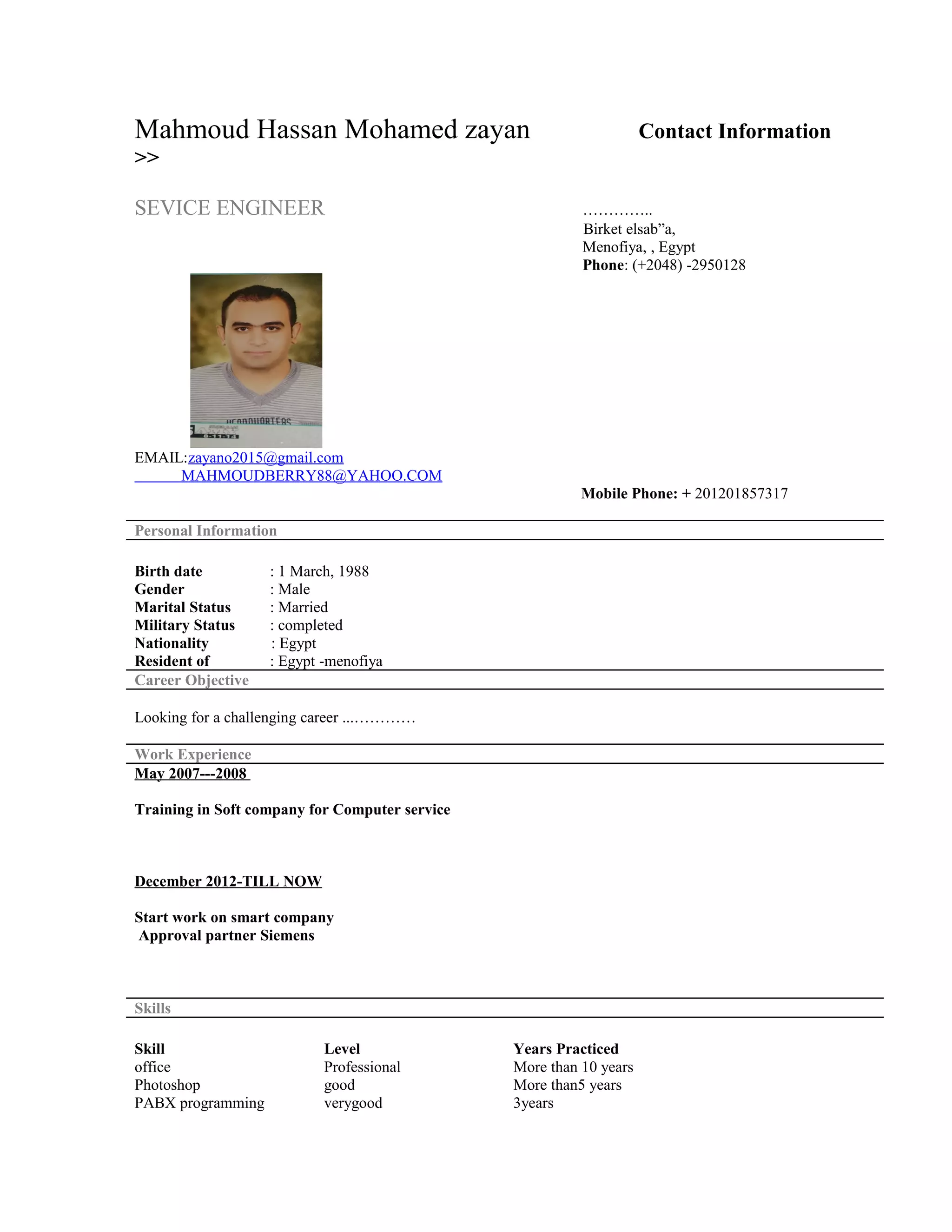 MAHMOUD CV | PDF