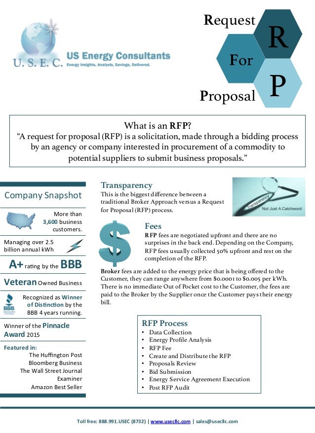 rfp one page one page proposal