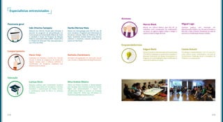 219218
Especialistas entrevistados
Inês Vitorino Sampaio
Panorama geral
Educação
Ativismo
Harika Merisse Maia
Doutora em Ciências Sociais pela Unicamp, é
docente do programa de pós-graduação em
Comunicação da Universidade Federal do Ceará
e coordena o Grupo de Pesquisa da Relação
Infância, Juventude e Mídia (GRIM - Núcleo UFC)
e o Projeto de Extensão TVez: Educação para o
uso crítico da mídia.
Mestre em Antropologia pela PUC-SP, aos 30
anos coordena o Programa para Valorização de
Iniciativas Culturais (VAI) da Prefeitura de São
Paulo, mantendo contato direto com diversos
coletivos e iniciativas culturais periféricas de
jovens em São Paulo.
Comportamento
Mario Volpi Nathalia Ziemkiewicz
Graduado em Filosofia e mestre em Ciências
Sociais, é oficial de programas do Fundo das
Nações Unidas para a Infância (UNICEF) e
coordenador do Programa Cidadania dos
Adolescentes no Brasil.
Jornalista pós-graduada em educação sexual,
com 29 anos, é idealizadora do blog Pimentaria.
Empreendedorismo
Larissa Alves Alice Andrés Ribeiro
Relações públicas pela Univeridades Estadual
da Bahia, especialista em Jornalismo e Direitos
Humanos e Comunicação em Redes Sociais,
é mobilizadora social do Porvir no Instituto
Inspirare.
Mestre em Direitos Humanos e Democratização
pelo European Inter-University Centre for Human
Rights and Democratisation e mestre em
Administração Pública e Governo na Fundação
Getúlio Vargas/SP, sendo hoje articuladora do
MovimentopelaBaseNacionalComum.
Edgard Barki Camila Achutti
DoutoremestreemAdministraçãodeEmpresaspela
FGV-EAESP, instituição na qual leciona e coordena o
Mestrado Profissional de Gestão Internacional e o
ProgramadeSustentabilidadeeBasedaPirâmidedo
CentrodeExcelênciaemVarejo.
Tecnóloga e empreendedora, com 24 anos já é,
entre outras coisas, embaixadora nacional do
Technovation Challenge Brasil e fundadora do
Mulheres na Computação.
Marcio Black Miguel Lago
Mestre em Ciência Política pela PUC-SP, já
trabalhou como coordenador de mobilizações
no Avaaz, na agência digital Coléia e integra o
coletivo Sistema Negro de Som.
Cientista político com mestrado em
Administração Pública, aos 28 anos já fundou o
Meu Rio e hoje é Diretor-Presidente da rede de
ativismos e mobilização Nossas Cidades.
 