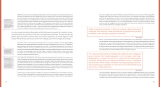 4342
Refletindo o processo de consolidação do WhatsApp, a troca de mensagens instantâneas apresentou um
aumento considerável entre as atividades que os jovens fazem quando conectados. Realizada por 99%
dos entrevistados, sua frequência média em 2013 era de 4,9 dias por semana, passando, em 2015, para
6,1 dias por semana. Essa ampliação de uso colocou as conversas instantâneas como o tipo de conteúdo
mais acessado pelos jovens, roubando o posto que antes pertencia às redes sociais. Em 2013, 86% dos
jovens utilizavam ferramentas de mensagens e 99% acessavam redes sociais. Em 2015, esse indicador
apresentou uma ligeira queda, com 95% dos jovens declarando acessar redes sociais e a frequência com
que o fazem passando de 5,9 para 5,4 dias por semana. Esse comportamento predomina em todos os
recortes da pesquisa, tanto pela ótica regional quanto pela de perfil de uso.
Em 2015, somente um terço dos entrevistados indicou acessar livros (36%) ou revistas digitais (30%),
registrando uma queda significativa em relação aos 45% que disseram fazê-lo em 2013. A frequência,
que já era baixa, caiu ainda mais, passando de, em média, 1,3 dias por semana para 0,8. No entanto, as
evidências coletadas nas etapas qualitativas da pesquisa revelam que os jovens acessam esses conteú-
dos de forma não hierarquizada. Embora não façam o caminho padrão de acessar o site de uma revista
e ali buscar uma reportagem, leem diversos artigos e matérias, compartilhados em suas redes sociais
por amigos ou mesmo pelos perfis dos próprios veículos. Embora comprem poucos livros digitais, leem
trechos ou capítulos disponíveis online.
Esses dados são reveladores de uma relação distinta da tradicionalmente construída com produtos cul-
turais. Convertidos em arquivos para que possam ser acessados online, revistas, jornais, discos e livros
são explorados pelos jovens como grandes bancos de dados, a partir dos quais selecionam o que (e em
que ordem) desejam ler, ver e ouvir. Expandindo as vantagens das redes sociais, eles muitas vezes violam
modelos institucionalizados e, com isso, ajudam a reinventar a própria indústria. É o que aconteceu ori-
ginalmente com a música. É também o que acontece com a TV e com o cinema. As estreias simultâneas
em países que reúnem os maiores públicos potenciais de séries e filmes é cada vez mais frequente – uma
estratégia que é produto direto da ameaça representada pela pirataria.
A ideia de que a pirataria ajudaria a equilibrar os interesses contraditórios dos consumidores e dos pro-
dutores de mídia é defendida por uma série de estudiosos do tema. Um deles é Henry Jenkins, professor
de comunicação, jornalismo e artes cinematográficas da University of South California, que dirigiu por
Um dos impactos diretos da predominância de acesso a partir do celular é a cres-
cente diluição dos produtos culturais, em seu aspecto formal. Os porcentuais de
jovens que declaram acessar sites de revistas e jornais, ler livros digitais e até
utilizar ferramentas de busca caíram em relação à primeira edição do estudo.
Leia mais sobre a
segmentação por
perfil de uso na pág.
37 e confira os dados
completos sobre
hábitos de navegação
mais frequentes nas
págs. 24 a 36.
Consulte os gráficos
que mapeiam o uso
da internet para
atividades de lazer
nas págs. 30 e 31.
Saiba mais sobre
uma das etapas qua-
litativas da pesquisa,
em que os próprios
jovens conduziram
uma investigação so-
bre hábitos de uso da
internet entre seus
pares na pág. 189.
“Hoje, as pessoas tomaram a mídia nas próprias mãos e passaram
a explorar elas mesmas novas ferramentas e plataformas que lhes
permitam criar e veicular os próprios conteúdos.”
“Os sistemas tradicionais de medição de audiência não conseguem
gerar o tipo de informação adequada e, sem conseguir medir ade-
quadamente o impacto econômico e cultural de um determinado
conteúdo, alimentamos um equívoco bastante comum: a hipótese
da morte das velhas mídias. A história mostra que pouquíssimas fo-
ram as mídias que morreram. Os mecanismos de transmissão é que
vão e vêm, a mídia sobrevive.”
dez anos o Programa de Estudos de Mídia Comparada do Massachusetts Institute of Technology (MIT).
“Ninguém quer esperar seis meses ou um ano para assistir a um programa estrangeiro cuja distribuição
ainda não foi negociada em seu país. Eu quero assisti-lo agora para poder participar da discussão inter-
nacional. E, como é possível ter acesso a esse programa de maneira ilegal, ninguém vai esperar que ele
passe a ser oferecido legalmente.” Em Cultura da Convergência, um dos 12 livros que já publicou, Jenkins
examina o que ele categoriza como uma revolução do conhecimento, colocada em curso pela colisão
entre as mídias tradicionais e as digitais, interativas.
Para ele, o site de vídeos YouTube é o exemplo máximo dessa cultura participativa. É ela quem coloca em
rota de colisão as novas mídias interativas e a mídia tradicional – em que os espectadores são passivos e
se submetem ao que as redes de televisão ou os estúdios de cinema oferecem. “A pirataria surge como
um grande equalizador e só será contida quando as corporações de mídia sofisticarem seu entendimen-
to sobre os fatores que motivam esse tipo de comportamento.” O professor também ressalta que com-
preender o comportamento dos nativos digitais passa por criar novos indicadores que deem conta dessa
nova relação que vem sendo estabelecida com os produtos culturais.
Cita como exemplo a gravação de som: ela continua presente, independentemente de ser transmitida
por cilindros de cera, discos de vinil, fitas cassete ou arquivos de MP3. Uma nova mídia pode empurrar
a antiga para o papel de coadjuvante, alterar seu modelo econômico, mas não matá-la. Essa é a ideia
central de Cultura da Convergência, que está recheada de outros exemplos. Esse descompasso, bastante
Henry Jenkins
Henry Jenkins
 