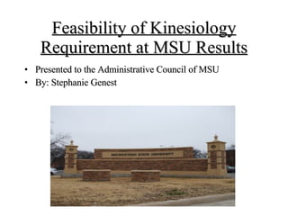 Feasibility of Kinesiology Requirement at MSU Results ,[object Object],[object Object]