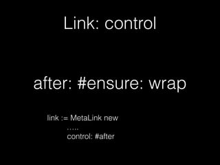 Link: control
after: #ensure: wrap
link := MetaLink new
…..
control: #after
 