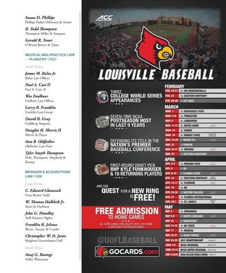 LOUISVILLE MAGAZINE 3.16 81
Susan D. Phillips
Phillips Parker Orberson & Arnett
B. Todd Tompson
Tompson Miller & Simpson
Gerald R. Toner
O’Bryan Brown & Toner
MEDICAL MALPRACTICE LAW
— PLAINTIFF (152)
Small Firms
James M. Bolus Jr.
Bolus Law Ofces
Paul A. Casi II
Paul A. Casi, II
Wes Faulkner
Faulkner Law Ofces
Larry B. Franklin
Franklin Law Group
David B. Gray
Goldberg Simpson
Douglas H. Morris II
Morris & Player
Ann B. Oldfather
Oldfather Law Firm
Tyler Smyth Tompson
Dolt, Tompson, Shepherd &
Kinney
MERGERS & ACQUISITIONS
LAW (126)
Large Firms
C. Edward Glasscock
Frost Brown Todd
W. Tomas Halbleib Jr.
Stites & Harbison
John G. Hundley
Stoll Keenon Ogden
Franklin K. Jelsma
Wyatt, Tarrant & Combs
Christopher W. D. Jones
Bingham Greenebaum Doll
Small Firms
Anuj G. Rastogi
Seiller Waterman
gocards.com
 