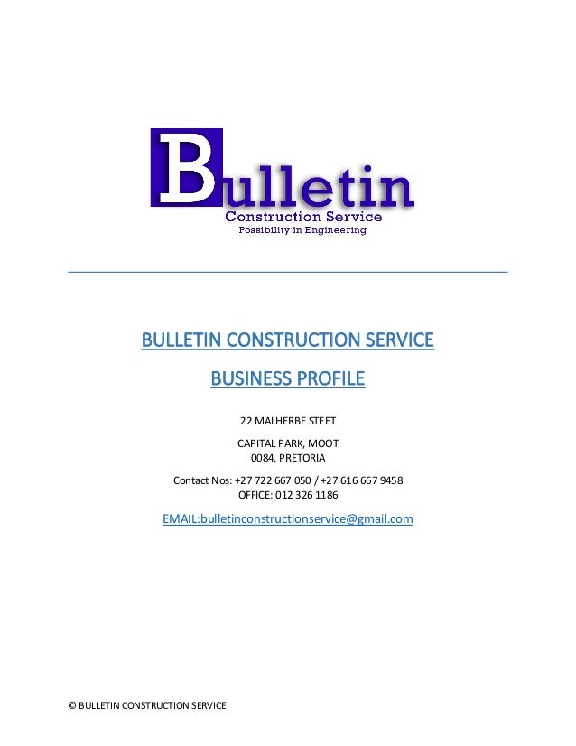 BULLETIN CONSTRUCTION SERVICE New 14