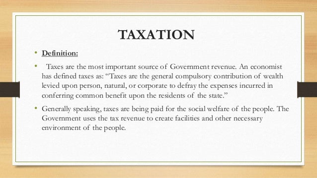 TAXATION taxation