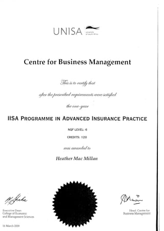 Advanced programme insurance