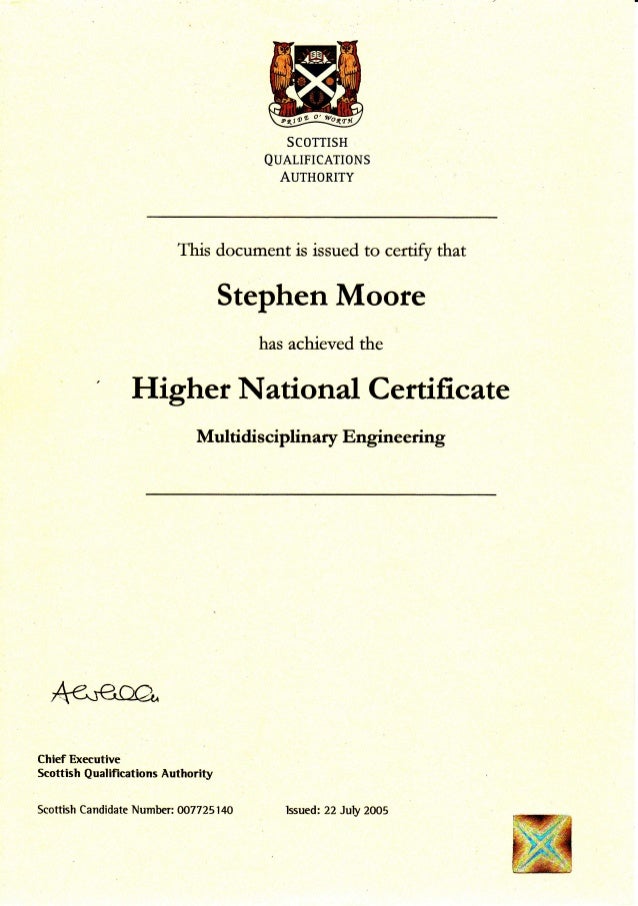 HNC Eng Certificate