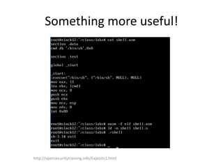 Something more useful!
http://opensecuritytraining.info/Exploits1.html
 