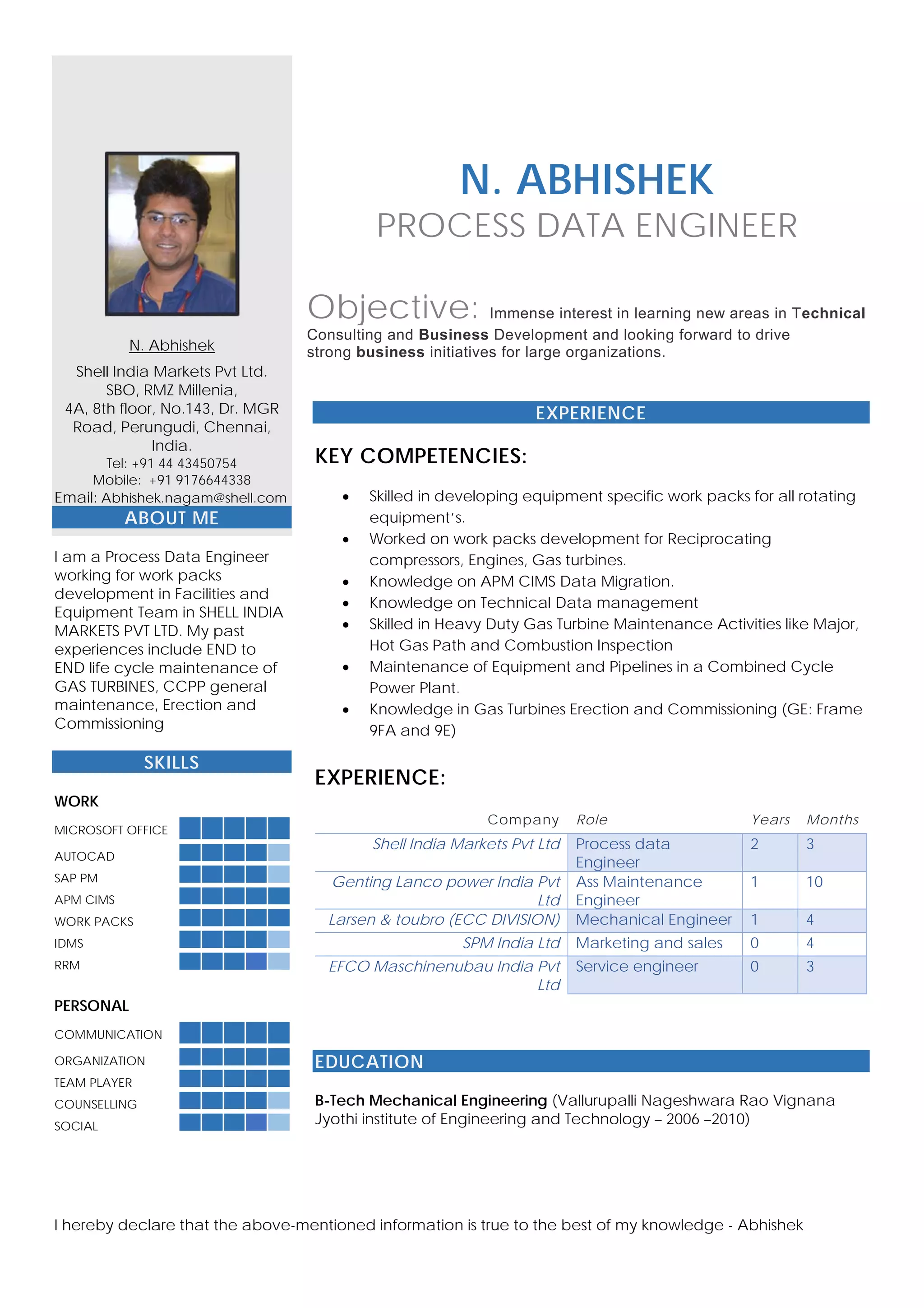 CV_Abhishek Nagam_Mechanical Engineer | PDF