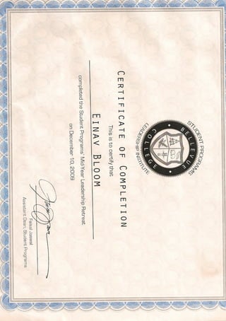 BC leadership certificate