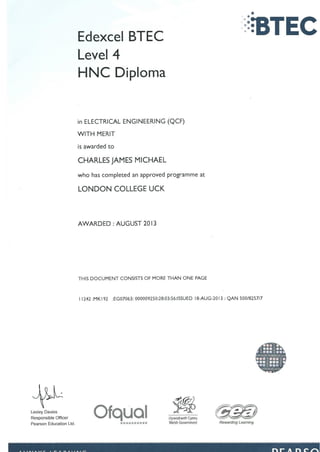 Hnc shop electrical engineering