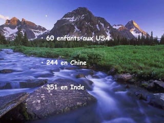 • 60 enfants aux USA


• 244 en Chine


• 351 en Inde
 