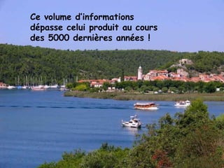 Ce volume d’informations
dépasse celui produit au cours
des 5000 dernières années !
 