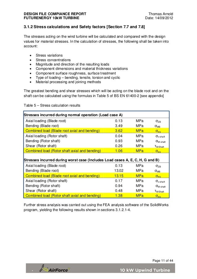 Wind turbine - Design file report
