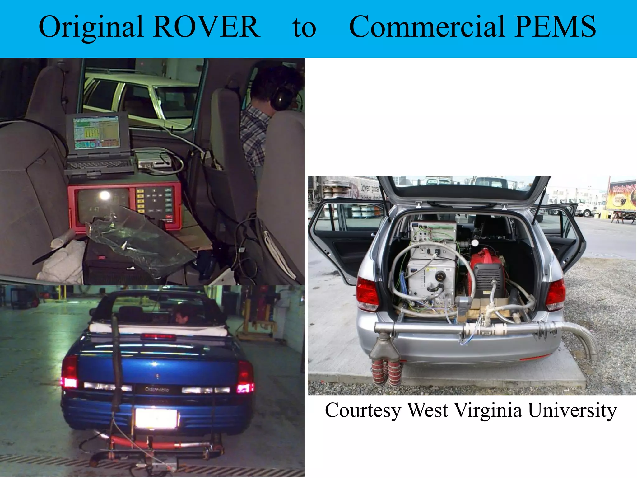 Courtesy West Virginia University
Original ROVER to Commercial PEMS
 