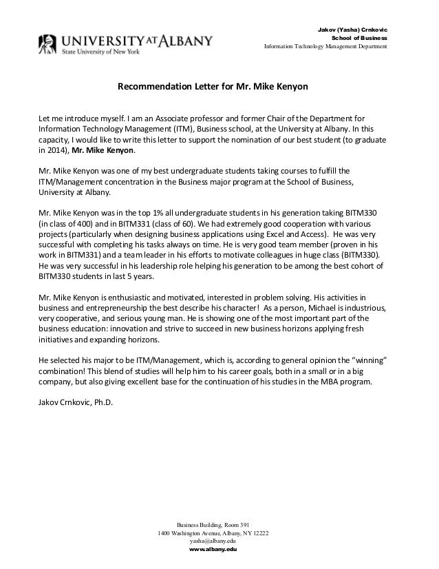 jakov yasha crnkovic ph d recommendation letter information technology letter of recommendation sample