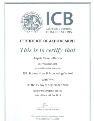 TFA Business Law & Accounting Control