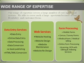 WIDE RANGE OF EXPERTISE
 