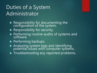 System Administration DCU | PPTX