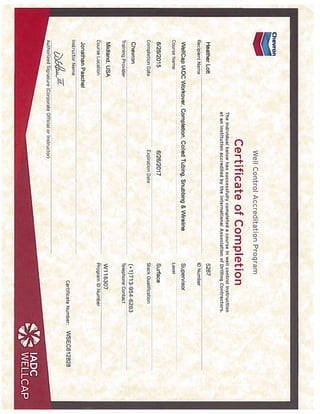 IADC WELLCAP certifications