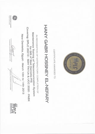 PLCI Training Certificate