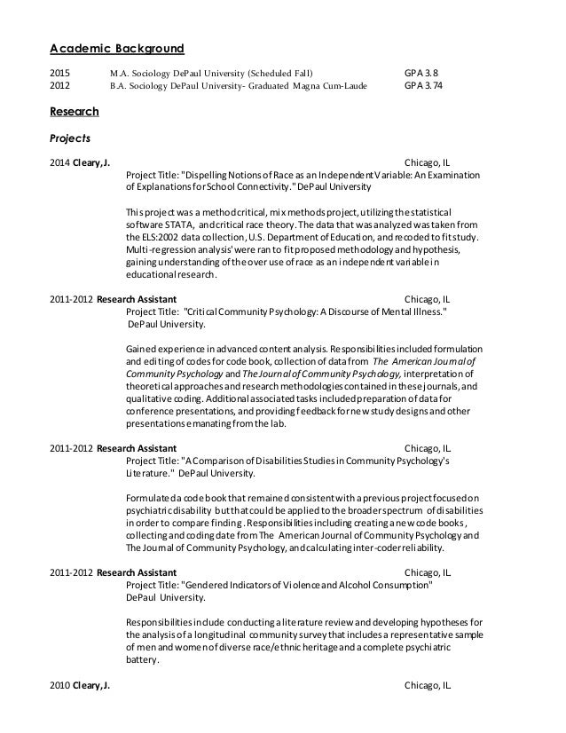 academic cv