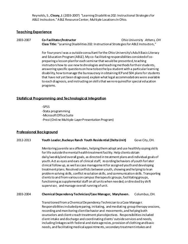 academic cv