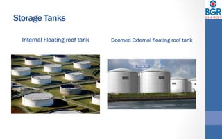 Storage Tanks
Internal Floating roof tank Doomed External floating roof tank
 