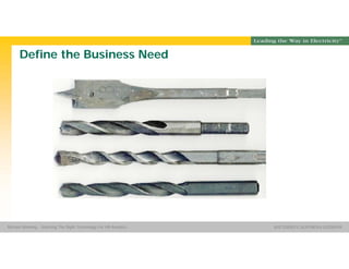 Group Name SOUTHERN CALIFORNIA EDISON
SMSM
SOUTHERN CALIFORNIA EDISON®Michael Manning - Selecting The Right Technology For HR Analytics
Define the Business Need
 