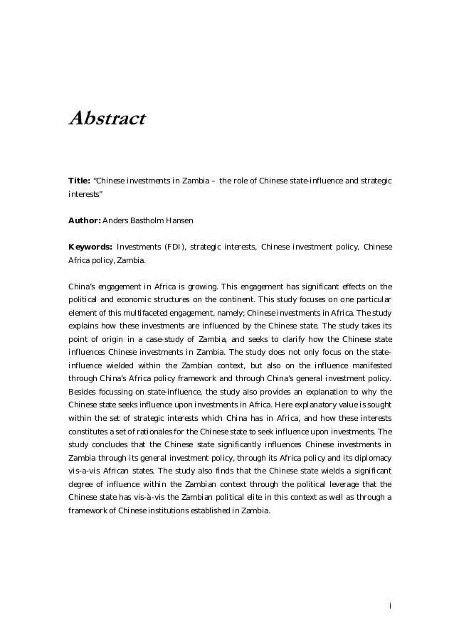 Dissertation about china