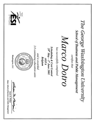 Marco Dotro Certifications
