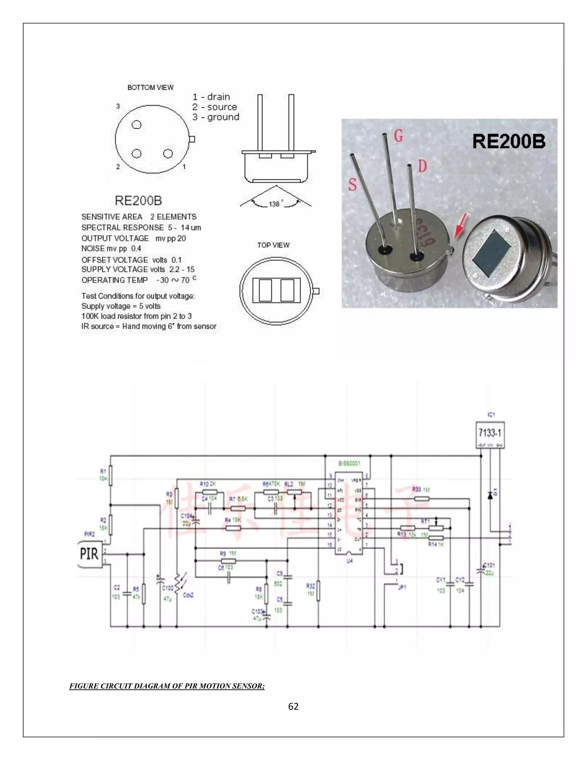 62
FIGURE CIRCUIT DIAGRAM OF PIR MOTION SENSOR;
 