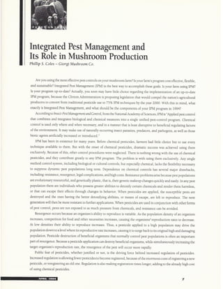 Integrated Pest Management and Its Role in Mushroom Production MN
