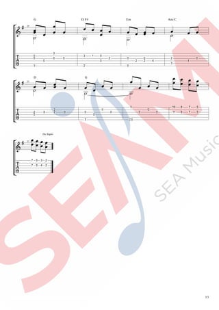 3/3
29
G D/F# Em Am/C
0
0
3
0
0
3
0
3
2
1 0
0
2 0
0
2 2
0
4
2
3
4
0
33
D G
2
0
0 2
3
0 0
3
0
0
0
3
(3)
0
0
0
10
11
8
9
7
7...