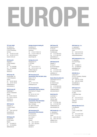 THE AVK GROUP OF COMPANIES | 43
TEC artec GmbH
Am Heidering 7a
Gewerbepark Nord
D-16515 Oranienburg
Germany
Tel.:	 +49 3301 20 32 60
Fax:	 +49 3301 20 32 70
www.tec-artec.com
AVK Norge AS
Hågasletta 7
N-3236 Sandefjord
Norway
Tel: 	 +47 33482999
Fax:	 +47 33482982
avk@avk.no
www.avk.no
AVK Sverige AB
Kanslihusvägen 13A
S-28135 Hässleholm
Sweden
Tel: 	 +46 451 458 00
Fax:	 +46 451 458 05
eht@avkvalves.se
www.avkvalves.se
INDVA Sverige AB
Ängdalavägen 7
SE-281 33 Hässleholm
Sweden
Tel: +46 451-74 69 00
Fax: +46 451-74 69 19
info@indva.se
www.indva.se
AVK Finland Oy
Pyhäranta 7 D
FI-33230 Tampere
Finland
Tel: 	 +358 3 389 1822
toimisto@avk.dk
www.avkvalves.fi
AVK Belgium NV
Zoomstraat 6A
B-9160 Lokeren
Belgium
Tel: 	 +32 93481313
Fax:	 +32 93493964
dj@avkvalves.be
InterApp Armaturen Holding AG
Grundstrasse 24
CH-6343 Rotkreuz
Switzerland
Tel: 	 +41 (0) 41 798 22 33
Fax:	 +41 (0) 41 798 22 34
info@ch.interapp.net
www.interapp.net
InterApp Ges.m.b.H.
Kolpingstrasse 19
A-1230 Wien
Austria
Tel: 	 +43 (1) 61 623 71-0
Fax:	 +43 (1) 61 623 71-99
info@at.interapp.net
www.interapp.net
AVK International A/S
representative office the Baltic states
Katoļu str. 50-16
3600 Ventspils
Latvia
Tel: +371 256 219 95
jutr@avkgroup.com
AVK International A/S
representative office the Balkans
Koste Glavinica 10, Beograd
Serbia
Tel: +381 64 142 19 33
brmi@avkgroup.com
AVK International A/S
representative office Azerbaidjan
57, Macidov street, AZ1065
Baku / Azerbaijan
Tel: +994 12 594 9198
yama@avkgroup.com
AVK International A/S
Representative Office Romania
B-dul Agronomiei
No. 8-16, Bl. N1.3
Ap. 3, Sector 1
Bucharest
Romania
Tel:	 +40 21 326 5017
Fax:	 +40 21 326 5018
office@avk.ro
www.avk.ro
AVK Plastics BV
Gaaikemastraat 62
P.O. Box 49
NL-8560 AA Balk
The Netherlands
Tel: 	 +31 51 460 46 04
Fax:	 +31 51 460 28 82
plastics@avk-pl.nl
www.avkplastics.com
AVK Nederland BV
Radeweg 12
P.O. Box 73
NL-8170 AB Vaassen
The Netherlands
Tel: 	 +31 57 857 44 90
Fax:	 +31 57 857 44 59
avknl@avk-nl.nl
www.avknederland.nl
Wouter Witzel EuroValve B.V.
Industrieterrein De Pol 12
P.O. Box 54
NL-7580 AB Losser
The Netherlands
Tel: 	 +31 53 536 95 36
Fax:	 +31 53 536 95 00
info@wweurovalve.nl
www.wweurovalve.nl
World Valve B.V.
Leusinkweg 5-a
P.O. Box 146
7580 AC Losser
The Netherlands
Tel: 	 +31 53 538 1295 	
Fax:	 +31 53 538 7505
info@worldvalve.com
www.worldvalve.com
AVK Armadan Sp. z o.o.
ul. Jakubowska 1
PL-62-045 Pniewy
Poland
Tel: 	 +48 61 291 20 01
Fax:	 +48 61 291 20 33
avk@avk.com.pl
www.avk.com.pl
AVK Polska Sp. z o.o.
ul. Jakubowska 1
PL-62-045 Pniewy
Poland
Tel: 	 +48 61 291 00 00
Fax:	 +48 61 291 10 00
avkpolska@avkpolska.pl
AVK Components Sp. z o.o.
ul. Jakubowska 1
PL-62-045 Pniewy
Poland
Tel: 	 +45 98461711
Fax:	 +45 98467061
avktool@avktool.dk
www.avktool.dk
AVK VOD-KA a.s.
Labská 233/11
CZ-412 01 Litoměřice, Předměstí
Czech Republic
Tel: 	 +420 416 734 980
Fax:	 +420 416 734 983
obchod@vodka.cz
www.avkvodka.cz
AVK France S.A.S.
Z.I. de Villebarou
4 rue de la Garbotière
CS 2904
F-41029 Blois Cedex
France
Tel: 	 +33 2 54 74 23 13
Fax:	 +33 2 54 74 28 27
avk@avk.fr
www.avk.fr
AVK Haut Marnaise S.A.S.
5, Rue Mauclère
B.P. 24
F-52301 Joinville Cedex
France
Tel: 	 +33 3 25 94 48 00
Fax:	 +33 3 25 94 17 32
maigrot.em@avk.fr
EUROPE
 