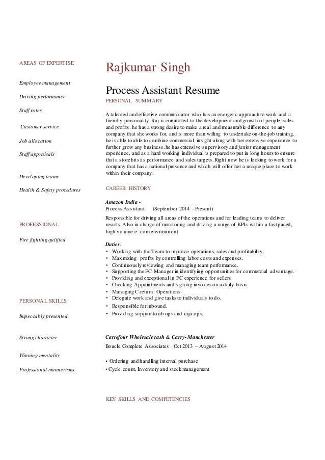 Resume Of Rajkumar Singh Resume Of Rajkumar Singh
