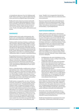 Vuosikertomus 2015
21
on avistaehtoista jakautuen yli 46 600 tallettaja-asiak-
kaalle. Pankin tavoitteena on pidentää jälleenrahoituk-
sensa maturiteettia ja ylläpitää laajaa rahoituspohjaa.
Pankki pitää maksuvalmiutensa hyvänä sijoittamalla
likvidit varat pääosin jälkimarkkinakelpoisiin rahoitu-
sinstrumentteihin ja lyhytaikaisiin talletuksiin muihin
rahalaitokseen. Pankin taseessa olevista luotoista on
10,0 % (11,8 %) luotoissa, joiden luottoaika on yli 20
vuotta. Vuoden 2015 aikana pankin rahoitusasema pysyi
hyvänä.
MARKKINARISKI
Markkinariskejä syntyy pankin rahoitustaseista, joka
koostuu anto- ja ottolainauksesta, markkinaehtoisesta
jälleenrahoituksesta sekä sijoitus– ja likviditeettisalkuista.
Markkinariskillä tarkoitetaan korkojen ja markkinahin-
tojen muutosten vaikutusta pankin tulokseen ja omiin
varoihin. Pankin merkittävin markkinariski on rahoitus-
taseen korkoriski, jota seurataan sekä nykyarvon että
tuloriskin kautta. Rahoitustaseen korkoriskin hallinnan
periaatteet on kuvattu alla kohdassa rahoitustaseen kor-
koriski. Pankin liiketoimintaan ei lähtökohtaisesti kuulu
kaupankäynti omaan lukuun tai asiakaskaupankäynti.
Johdannaisten käyttö on rajoitettu suojaustarkoitukseen.
Kaupankäyntitoiminnassa korkojen muutos aiheuttaa
markkinariskin toteutumisen arvopapereiden markki-
na-arvon muutoksena. Osakeriskillä tarkoitetaan mm.
julkisesti noteerattavien osakkeiden ja rahasto-osuuk-
sien kurssimuutosten aiheuttamaa tulosvaikutusta.
Pankin tavoitteena arvopaperisijoituksissa on hankkia
tuotto-riskisuhteeltaan kilpailukykyinen tuotto sijoite-
tulle pääomalle.
Sijoitus- ja likviditeettisalkun markkinariski muodostuu
sijoituskohteen hinta-, korko- ja valuutta-riskistä. Osa-
kekurssien, korkojen ja valuuttojen muutokset vaikutta-
vat sijoitussalkun omistuksien arvoon ja sitä kautta tuot-
toon. Sijoitussalkun markkinariskiä mitataan ja seura-
taan omaisuusluokittain, vastapuolittain ja sektoreittain.
Hallitukselle raportoidaan säännöllisesti sijoitussalkun
position kehitys ja suurimmat vastapuolet.
Pankki sijoittaa arvopapereihin vain siten, että kurssi-
muutosten tulosvaikutus ei vaaranna pankin vakavarai-
suutta tai kannattavuutta. Tilinpäätöshetkellä pankin
tulokseen sisältyi arvopapereista kirjattuja realisoitu-
mattomia arvonmuutoksia nettomäärältään 10 tuhatta
euroa (22) Lisäksi realisoitumattomia arvomuutoksia si-
sältyy käyvän arvon rahastoon, määrältään 4 991 tuhatta
euroa (3 792), josta rahavirran suojauksessa käytettävien
johdannaisten arvonmuutos oli 0 tuhatta euroa (0) ja
myytävissä olevien rahoitusvarojen arvonmuutos 4 991
tuhatta euroa (3 792). Arvopapereiden realisoitumat-
tomista arvonmuutoksista aiheutuva vaikutus pankin
omiin varoihin oli 5 039 tuhatta euroa (3 370), mikä on
4,8 % (3,7 %) pankin omista varoista tilikauden päät-
tyessä. Pankilla ei ole arvopapereihin liittyvää koko
toiminnan selvitysriskistä aiheutuvaa vähimmäisvakava-
raisuusvaatimusta.
Sijoitusten hajauttamisella vähennetään yksittäisistä
sijoituksista aiheutuvaa keskittyneisyysriskiä. Pankin
sijoitukset eri sijoitusinstrumentteihin on rajattu halli-
tuksen vahvistamassa sijoitustoiminnan ohjeessa liik-
keeseenlaskija- ja sijoituslajikohtaisesti.
RAHOITUSTASEEN KORKORISKI
Pankin merkittävin markkinariski on rahoitustaseen
korkoriski, jota seurataan sekä nykyarvon että tuloriskin
kautta. Pankin liiketoiminta on vähittäispankkitoimin-
taa, johon olennaisena osana kuuluu korkoriski. Korko-
riskiä syntyy pankin rahoitustaseista, jotka koostuvat
anto- ja ottolainauksesta, markkinaehtoisesta jälleenra-
hoituksesta sekä sijoitus- ja likviditeettisalkuista. Pankin
kaupankäyntivarastot ovat vakavaraisuusasetuksessa
määriteltyjä ns. pieniä kaupankäyntivarastoja, joiden
korkoriskipositiot ovat vähäisiä.
Korkoriskillä tarkoitetaan korkomuutosten haitallista
vaikutusta pankkitoiminnan taseen ja taseen ulkopuo-
listen erien markkina-arvoon (nykyarvoriski) tai korko-
katteeseen (tuloriski). Korkoriski voidaan edelleen jakaa
seuraaviin riskilajeihin:
•	 korkokäyräriski, joka syntyy korkokäyrän muutos-
ten vaikutuksena varojen ja velkojen tulevaisuuden
kassavirtojen nykyarvoon
•	 uudelleenhinnoitteluriski, joka syntyy kiinteäkor-
koisten erien osalta maturiteettien eriaikaisuu-
desta ja vaihtuvakorkoisten erien osalta varojen ja
velkojen eriaikaisesta uudelleenhinnoittelusta
•	 korkoperusteriski, joka syntyy varojen ja velkojen
erilaisista korkoperusteista
•	 optionaalisuusriski, joka syntyy itsenäisistä ja kyt-
ketyistä optioista, joissa päätös toteutuksesta voi
riippua koroista. Tällaisia ovat mm. joukkovelkakir-
joissa kytketyt osto- tai myyntioptiot sekä oikeus
lainan takaisinmaksuun tai talletuksen nostoon
ennenaikaisesti ilman korvausta.
Korkoriskien hallinnan tavoitteena on pankin korkokat-
teen ja nykyarvon vakauttaminen tasolle, jossa pankin
liiketoiminta on kannattavaa, sekä niiden vaihtelun ra-
joittaminen siten, että pankin vakavaraisuus ei ole uhat-
tuna voimakkaissakaan korkoympäristön muutoksissa.
Pankin riskinottohalukkuus korkoriskin osalta kuvataan
pankin hallituksen asettamilla korkoriskilimiiteillä.
Korkoriskiä voidaan hallita muokkaamalla tuote- ja
taserakennetta, suunnittelemalla sijoitusten ja liikkee-
seenlaskujen korkosidonnaisuutta ja maturiteettia sekä
tekemällä suojaavia korkojohdannaisia.
Pankki käyttää korkokatteen suojaamisessa koronvaih-
tosopimuksia. Johdannaisten korkoriskiä seurataan
myötä nimekseen Kuutio. 2009 Vakavaraisuussuhdeluku 23,6 prosenttia.
 