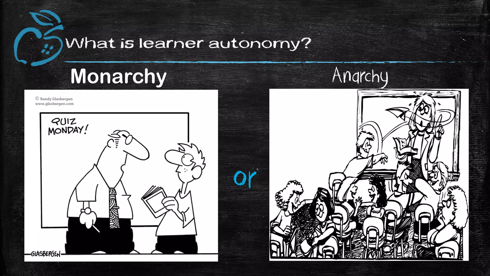 What is learner autonomy?
Monarchy Anarchy
or
 