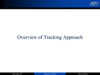 February 25, 2015 Thesis DefenseKyle Ingersoll
Overview of Tracking Approach
 