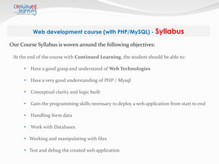 web -development- course - Continued - Learning | PPTX