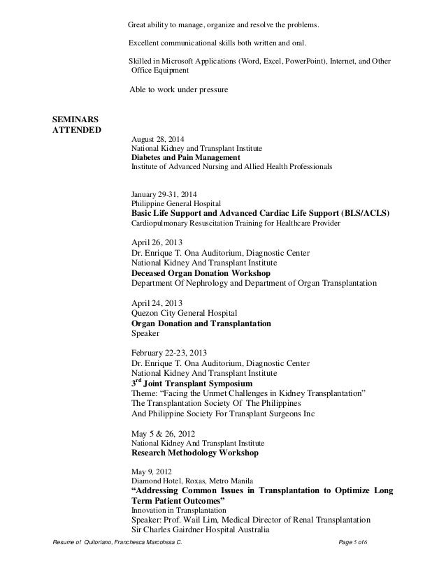 medical surgical nurse resume
