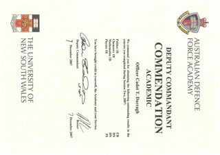 071207 - Deputy Commandant Commendation Academic