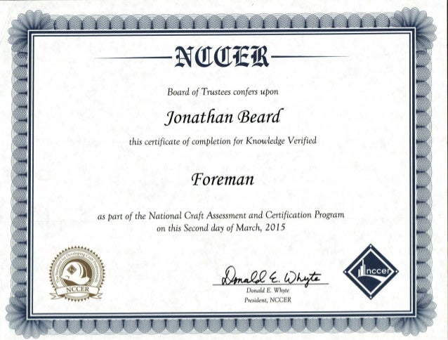 nccer certification