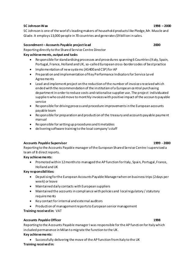 achievements cv